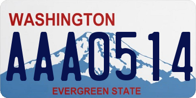 WA license plate AAA0514