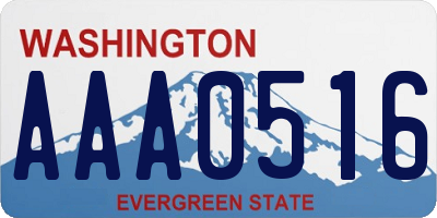 WA license plate AAA0516