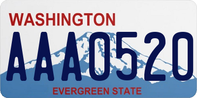WA license plate AAA0520