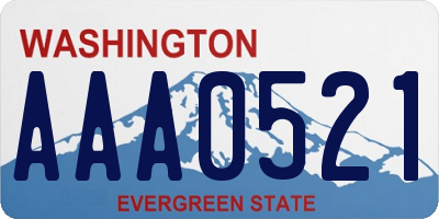 WA license plate AAA0521