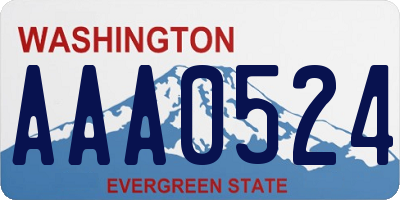 WA license plate AAA0524