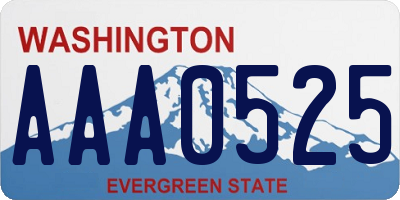 WA license plate AAA0525