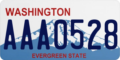 WA license plate AAA0528