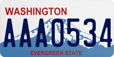 WA license plate AAA0534