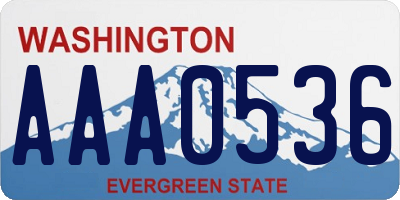 WA license plate AAA0536