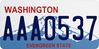 WA license plate AAA0537