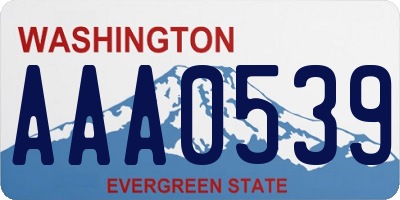 WA license plate AAA0539