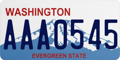 WA license plate AAA0545