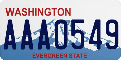 WA license plate AAA0549