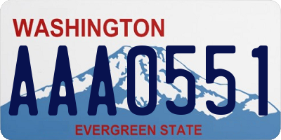 WA license plate AAA0551