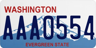 WA license plate AAA0554