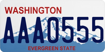 WA license plate AAA0555