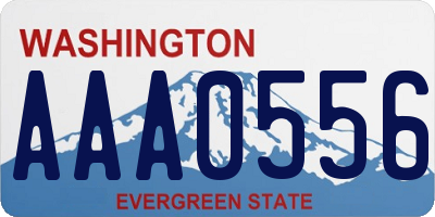 WA license plate AAA0556