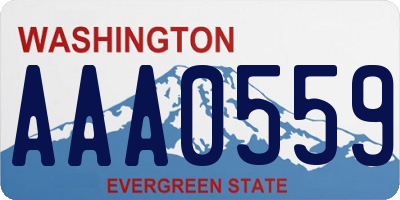 WA license plate AAA0559