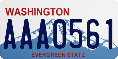 WA license plate AAA0561