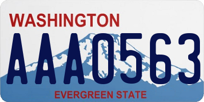 WA license plate AAA0563