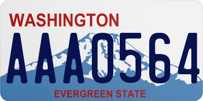 WA license plate AAA0564