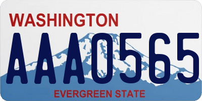 WA license plate AAA0565