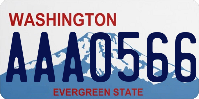 WA license plate AAA0566