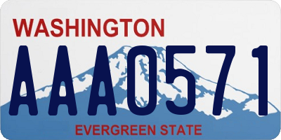 WA license plate AAA0571