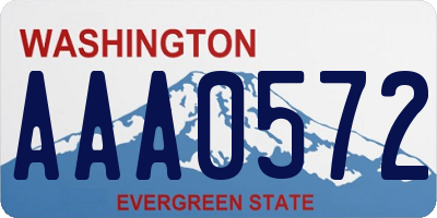 WA license plate AAA0572