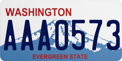 WA license plate AAA0573