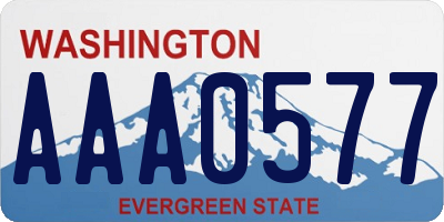 WA license plate AAA0577