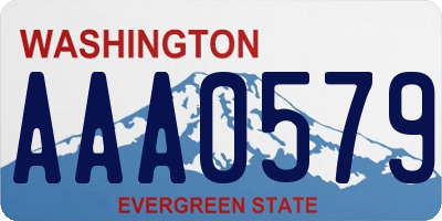 WA license plate AAA0579