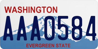 WA license plate AAA0584