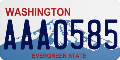 WA license plate AAA0585