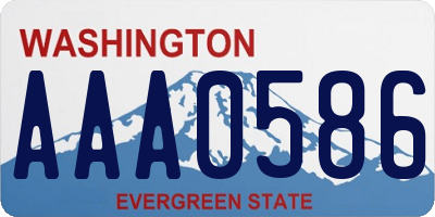 WA license plate AAA0586