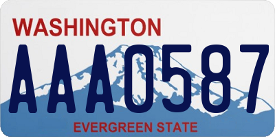 WA license plate AAA0587