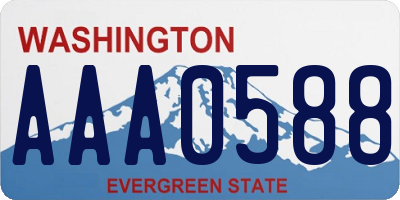 WA license plate AAA0588