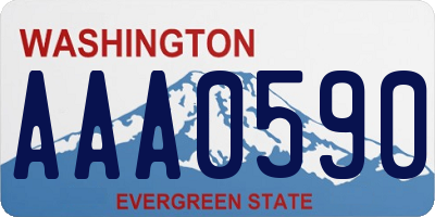 WA license plate AAA0590