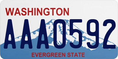 WA license plate AAA0592