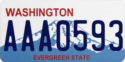 WA license plate AAA0593