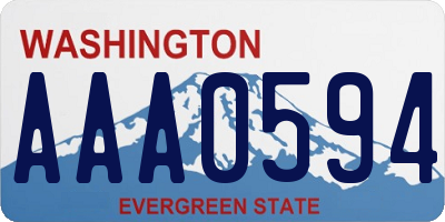 WA license plate AAA0594