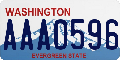 WA license plate AAA0596