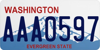 WA license plate AAA0597
