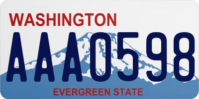 WA license plate AAA0598