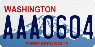 WA license plate AAA0604