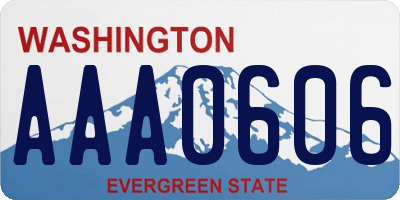 WA license plate AAA0606