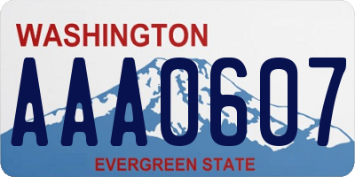 WA license plate AAA0607