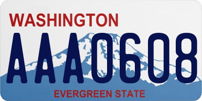 WA license plate AAA0608