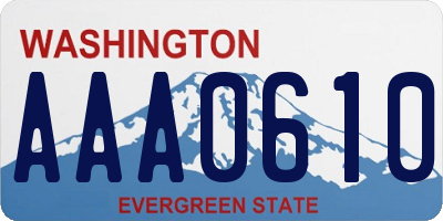WA license plate AAA0610