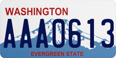 WA license plate AAA0613