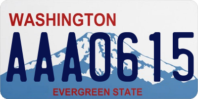 WA license plate AAA0615