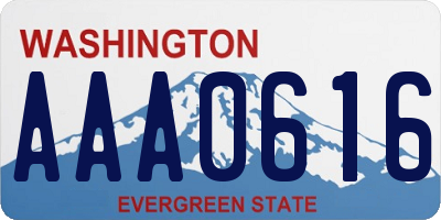 WA license plate AAA0616