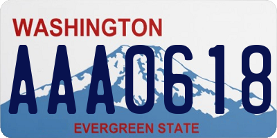 WA license plate AAA0618