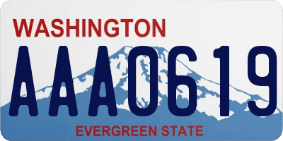 WA license plate AAA0619